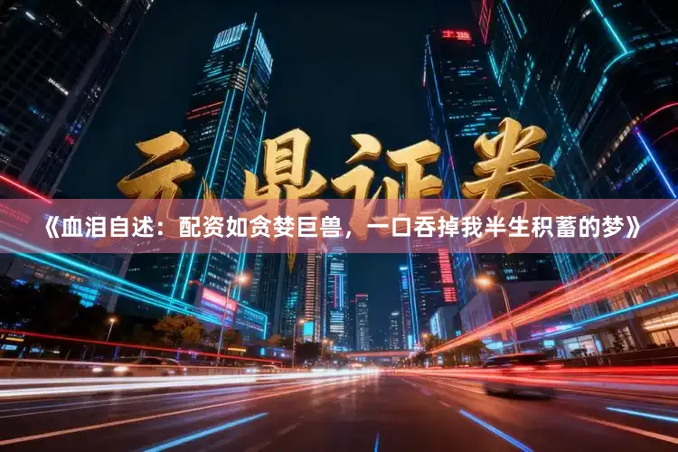 《血泪自述：配资如贪婪巨兽，一口吞掉我半生积蓄的梦》