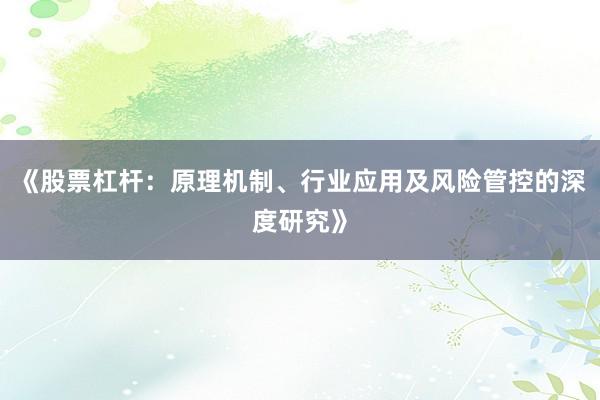 《股票杠杆：原理机制、行业应用及风险管控的深度研究》