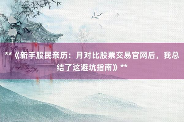 **《新手股民亲历：月对比股票交易官网后，我总结了这避坑指南》**